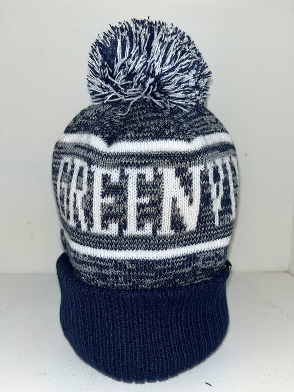 Greenville Drive Zephyr Navy/White Bjorn Pom Pom Knit Beanie