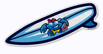 Jersey Shore BlueClaws Surfboard Shaped Felt Pennant Boogie Board Crab