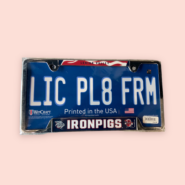 Lehigh Valley IronPigs METAL LICENSE PLATE FRAME