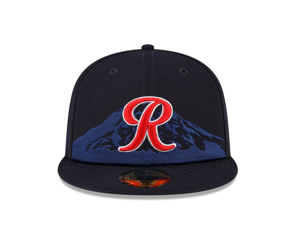 Tacoma Rainiers New Era 59Fifty Navy Red Moutain R Cap