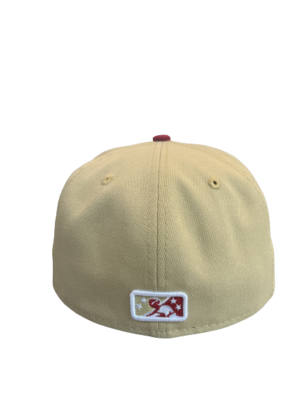 Tacoma Rainiers New Era 59Fifty Gold Red R Cap