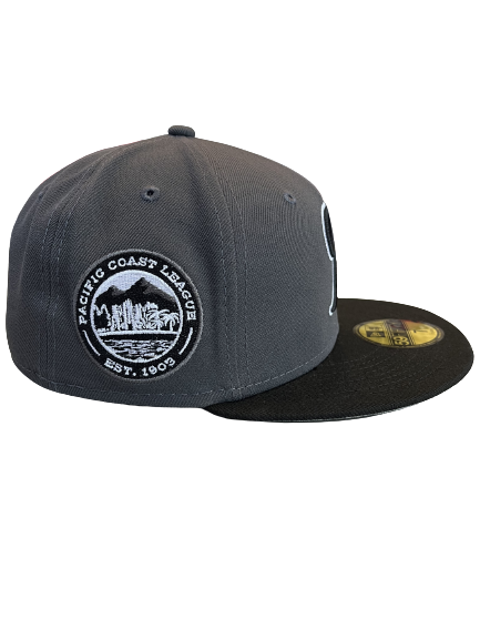 Tacoma Rainiers New Era 59Fifty Black Gray R Cap