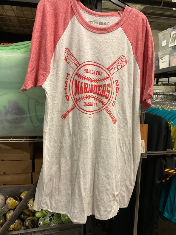 Retro Brand Men’s Bradenton Marauders Red/White Raglan