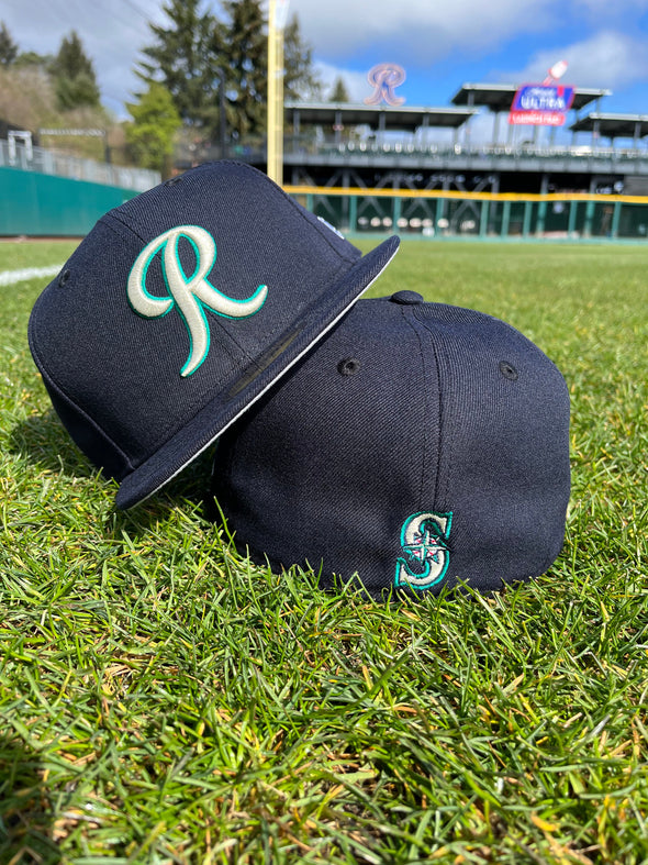 Tacoma Rainiers New Era 59Fifty Navy Teal R Cap