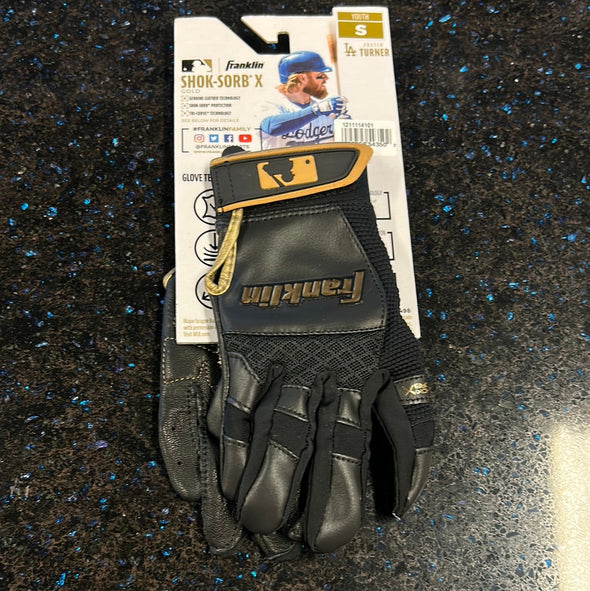 Franklin Black Youth Batting Gloves