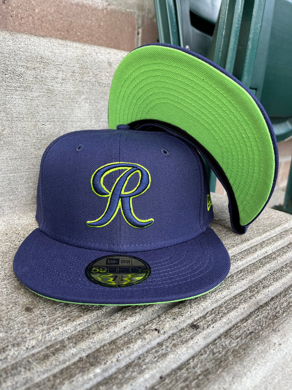 Tacoma Rainiers New Era 59Fifty Navy Lime R Cap