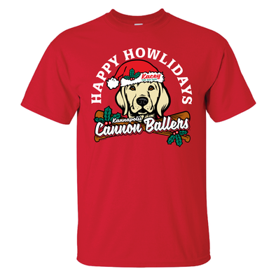 Adult Red Kacey Happy Howlidays Tee