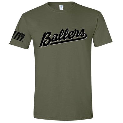 Adult Military Green Ballers Softstyle Tee