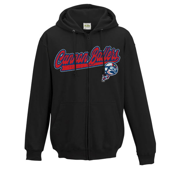 Adult Black Turbo Full-Zip Hooded Sweatshirt