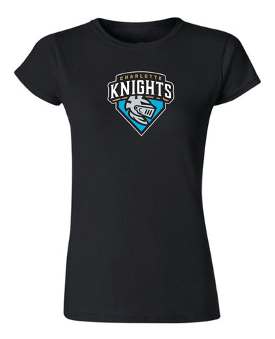 Charlotte Knights OT Sport Black Primary Ladies Tee