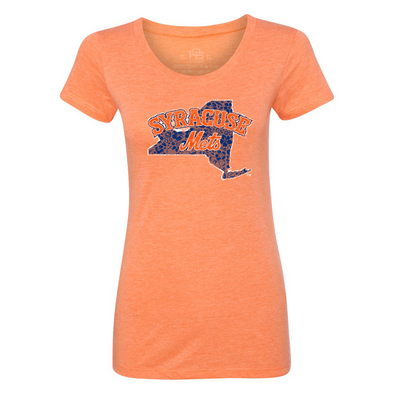 Syracuse Mets Orange Flowery Tee