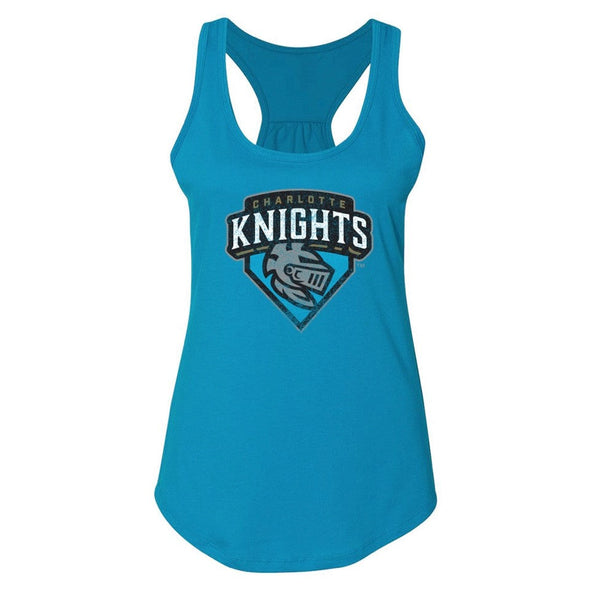 Charlotte Knights 108 Stitches Ladies Blue Vintage Tank