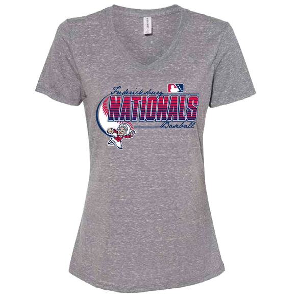 Women's Grey Melange V-Neck