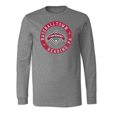 108 Stitches Grey Baseballtown Reading, PA Long-Sleeve Tee