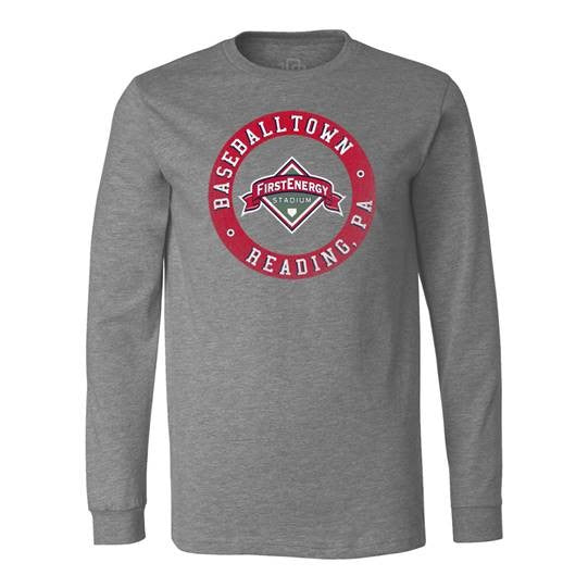 108 Stitches Grey Baseballtown Reading, PA Long-Sleeve Tee