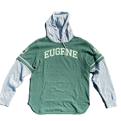 Eugene Emeralds '47 Brand Two-Tone Hooded Sweatshirt