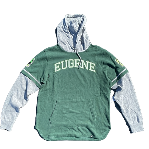 Eugene Emeralds '47 Brand Two-Tone Hooded Sweatshirt