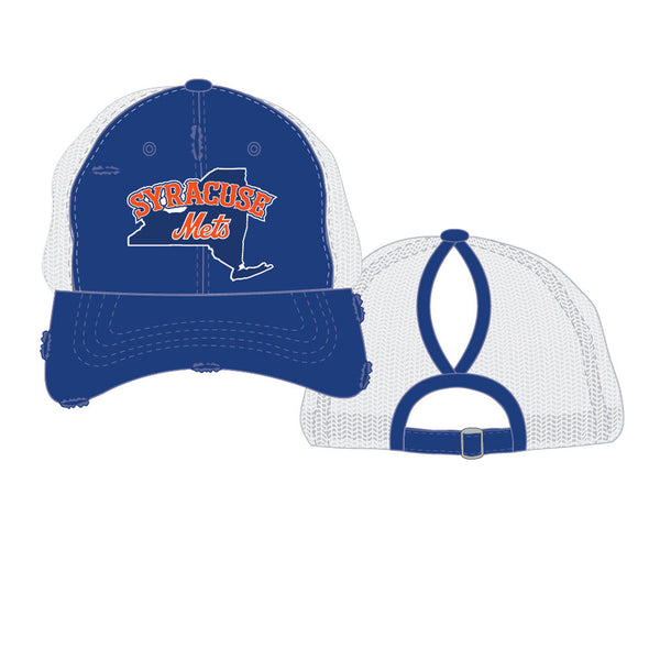 Syracuse Mets Royal/White Ladies Lumi Adj. Pony Tail Cap