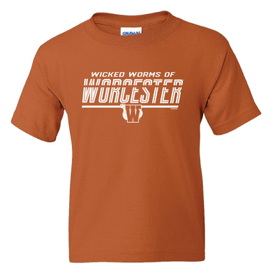 Wicked Worms of Worcester Youth Burnt Orange Marx Worms Tee