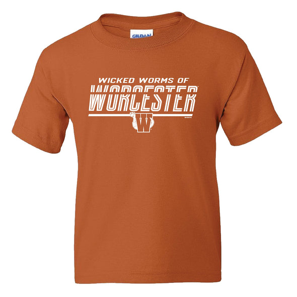 Wicked Worms of Worcester Youth Burnt Orange Marx Worms Tee