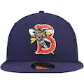 BRP NEW! B-Mets 59FIFTY NAVY BLUE ON-FIELD REPLICA w/GREEN UNDERVISOR New Era hat