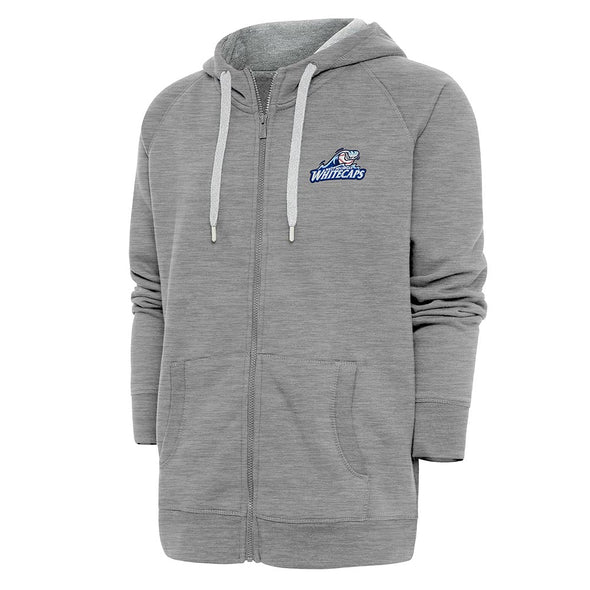 West Michigan Whitecaps Antigua Heather Grey Full Zip Hoodie