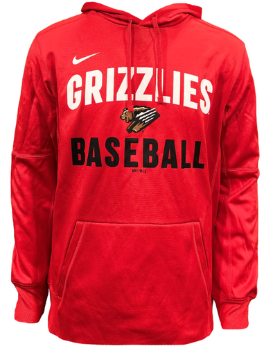 Red Grizzlies Baseball Hoodie