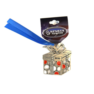 South Bend Cubs Metal Holiday Package Ornament