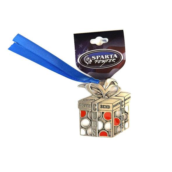 South Bend Cubs Metal Holiday Package Ornament