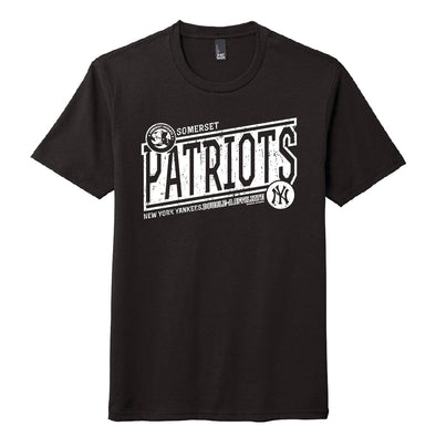 Somerset Patriots Black & White ICON Line Mobility Tri-blend Tee