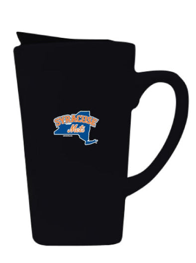 Syracuse Mets Black Ceramic Mug w/ Lid