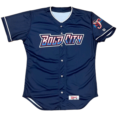 Jacksonville Jumbo Shrimp Evoshield Authentic Navy Bold City Jersey