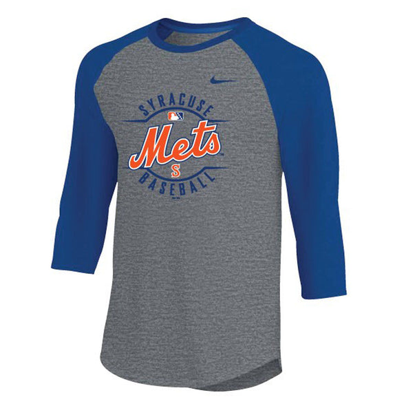 Syracuse Mets Nike Royal 3/4 Sleeve Raglan