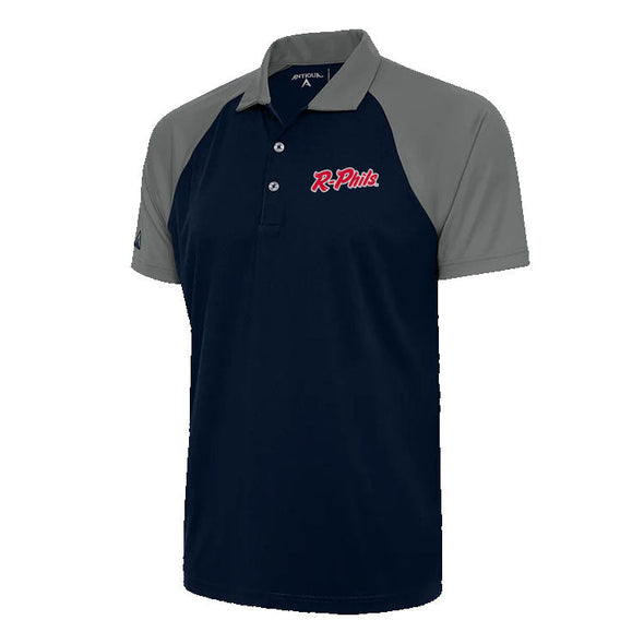 Men's Antigua  R-Phils Navy & Steel Nova Polo