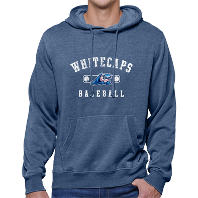 West Michigan Whitecaps Arched Distressed Script Vintage Indigo Hood