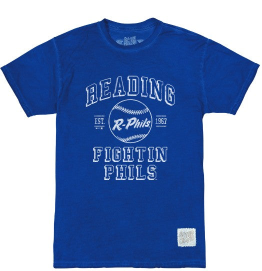 Retro Brand Royal Blue Oil Wash Fightin Phils Baseball Tee