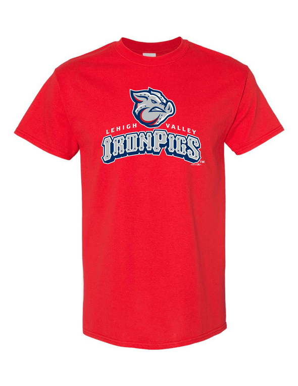 Lehigh Valley IronPigs RED Primary Logo Tee