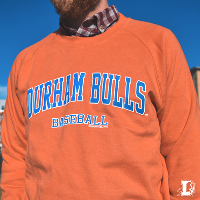 Durham Bulls MV Sport Vintage Orange Crew Fleece