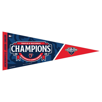 Jacksonville Jumbo Shrimp Wincraft 2025 AAA National Champions Souvenir Felt Pennant