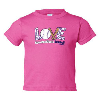 San Jose Giants Girls Pink I Love San Jose Giants Baseball T-Shirt