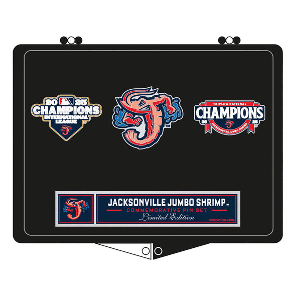 Jacksonville Jumbo Shrimp Wincraft 2025 Championship Lapel Pin Set