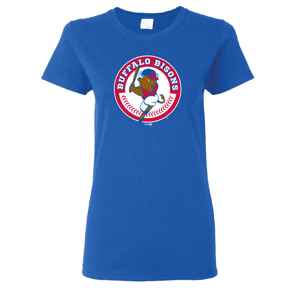 Buffalo Bisons Ladies Royal Pri Logo Tee