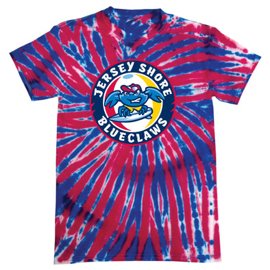 Jersey Shore BlueClaws RW&B Tie Dye Primary Logo T-Shirt