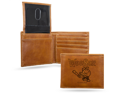 Worcester Red Sox Rico Laser Engraved Primary Bill Fold Wallet DROP SHIP ITEM- SPECIAL ORDER