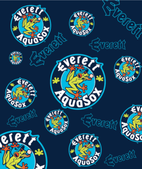 Everett AquaSox Raschel Throw Blanket