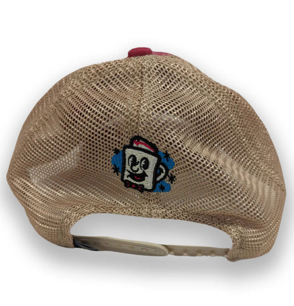 Jersey Diners Adult Wordmark Distressed Snap Back Tea Stain Cap