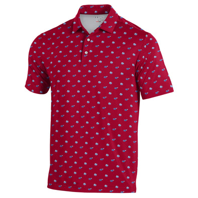 Adult Under Armour Gameday Armourfuse Red All Over Polo