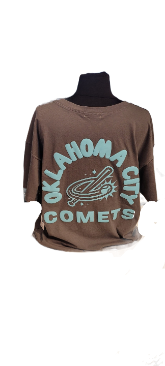 OKC Comets Women's Backer Road Dark Grey Tee