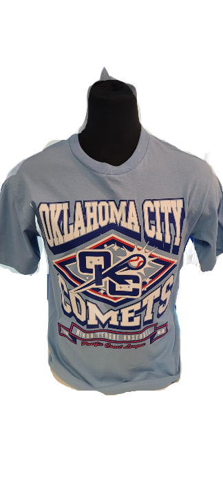 OKC Comets Heater Foundation Home Light Blue Tee