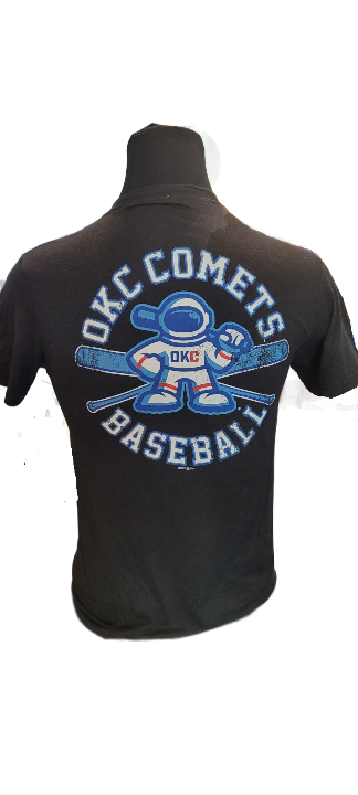 OKC Comets Duel Bats Astro Black Backer Tee
